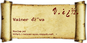 Vainer Éva névjegykártya